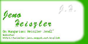 jeno heiszler business card